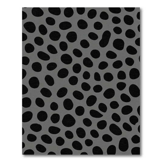 Gray Black Organic Blob Scatter Rug