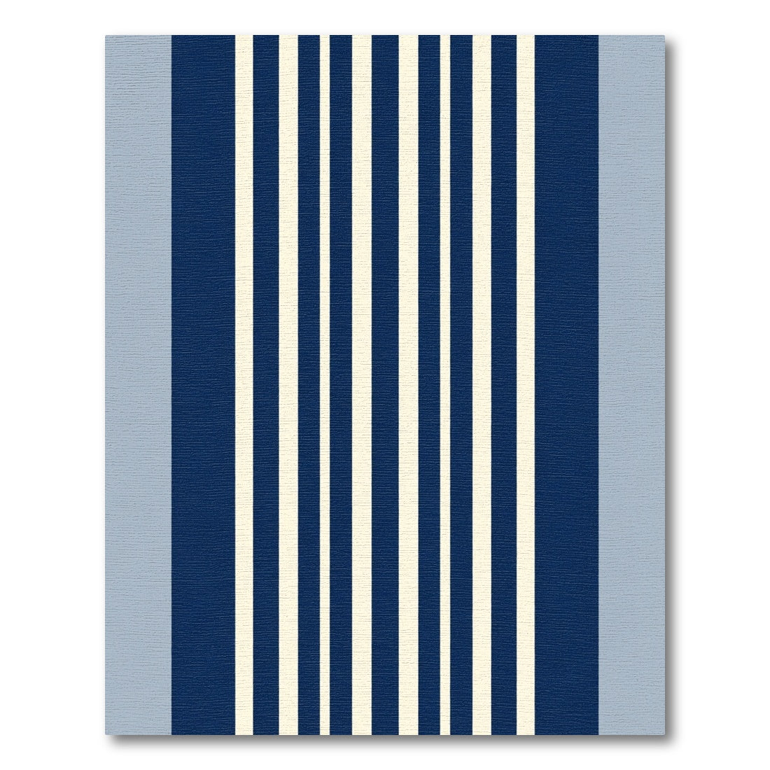 Navy Cream Vertical Stripe Statement Rug