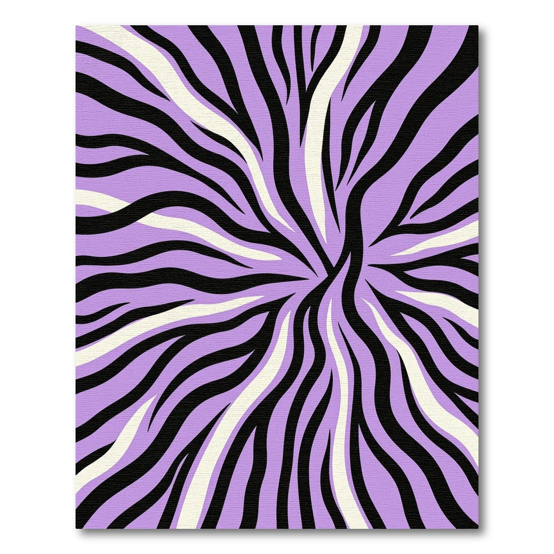 Purple Black White Wavy Stripe Rug