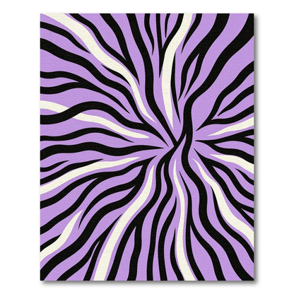 Purple Black White Wavy Stripe Rug