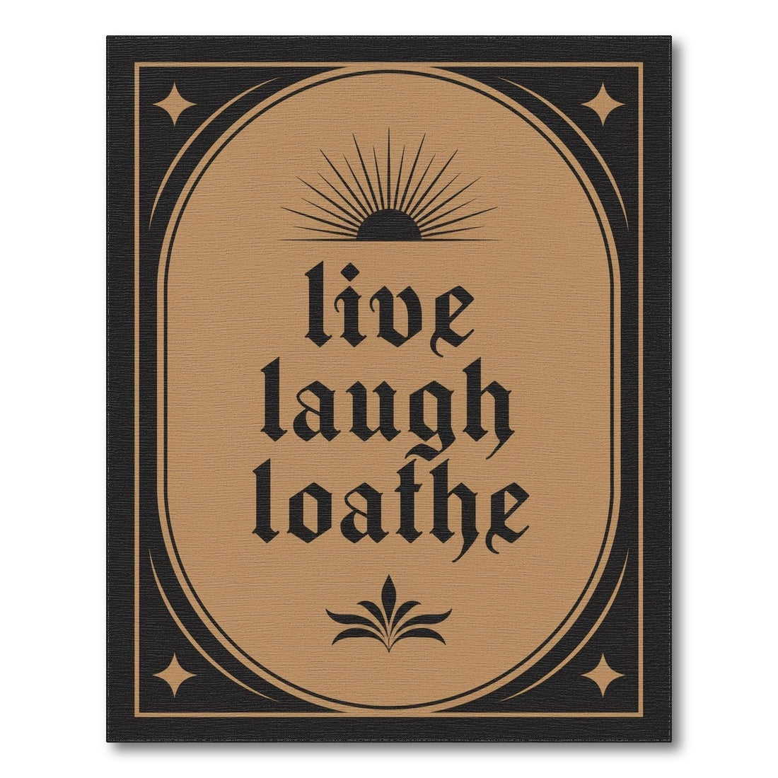 Brown and Tan Live Laugh Loathe Vintage Area Rug