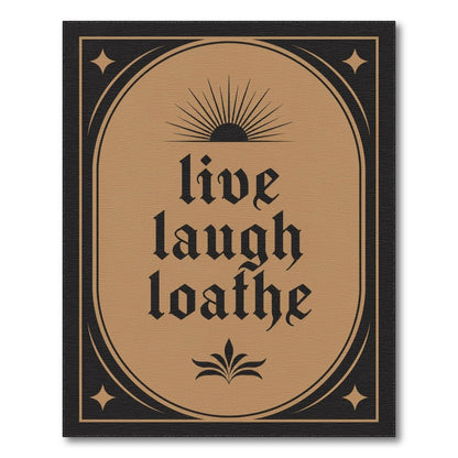 Brown and Tan Live Laugh Loathe Vintage Area Rug