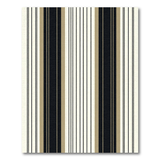 Modern Cream Black Tan Stripe Rug