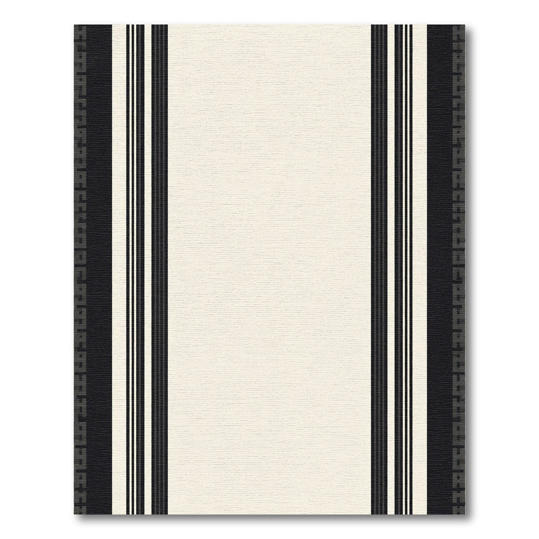 Modern Black White Striped Geometric Rug