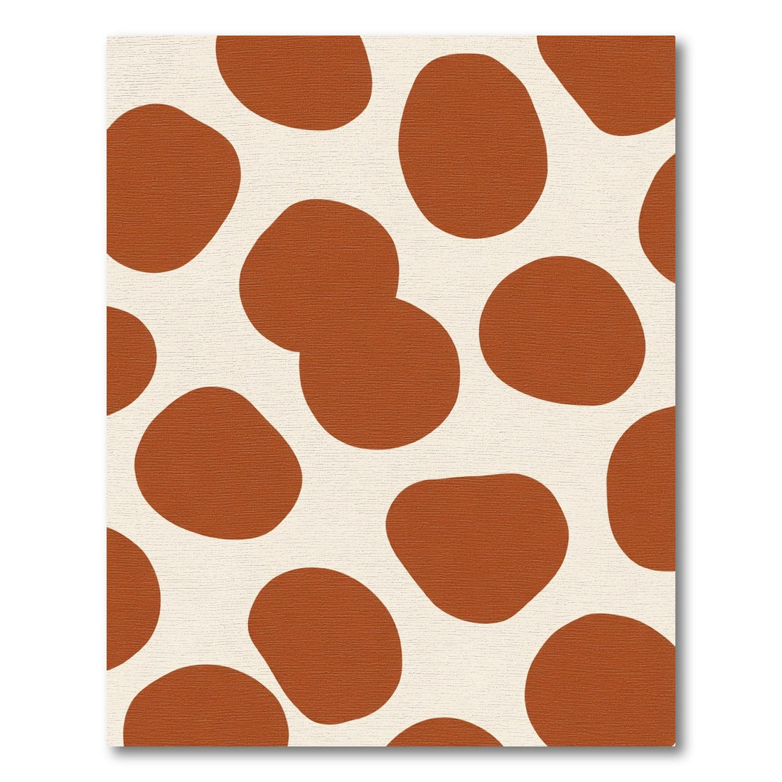 Burnt Orange White Abstract Blob Rug
