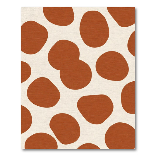 Burnt Orange White Abstract Blob Rug