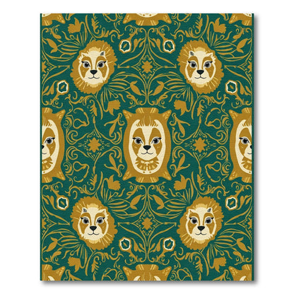 Golden Lion Regal Emerald Motif Rug