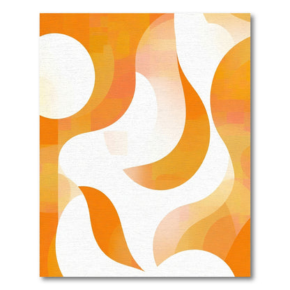 Orange Abstract Organic Wave Rug