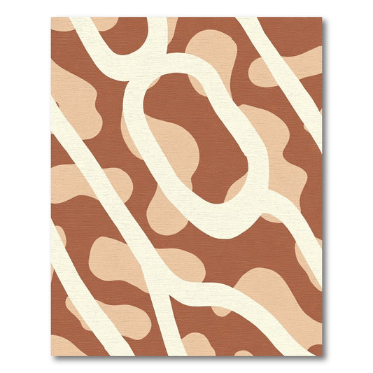 Abstract Cream Wavy Terracotta Rug