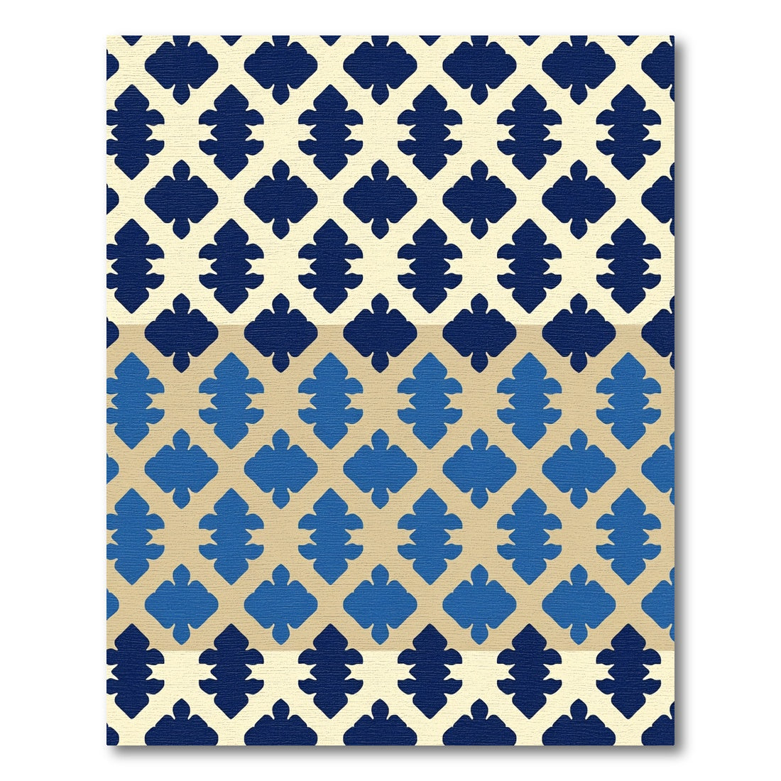 Blue Crimson Lattice Diamond Arrangement Rug