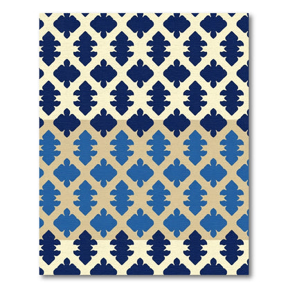 Blue Crimson Lattice Diamond Arrangement Rug