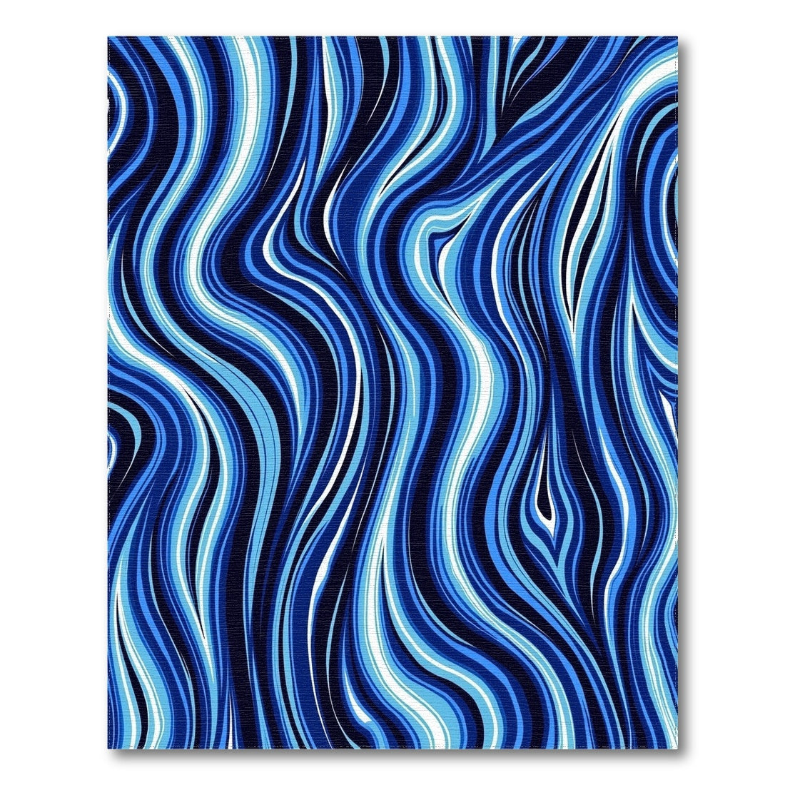 Navy Blue Wavy Swirl Rug