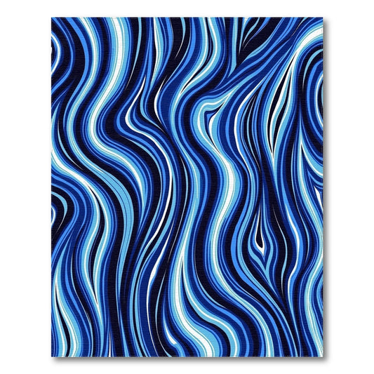 Navy Blue Wavy Swirl Rug