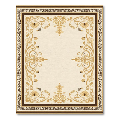 Golden Floral Archway Scroll Rug