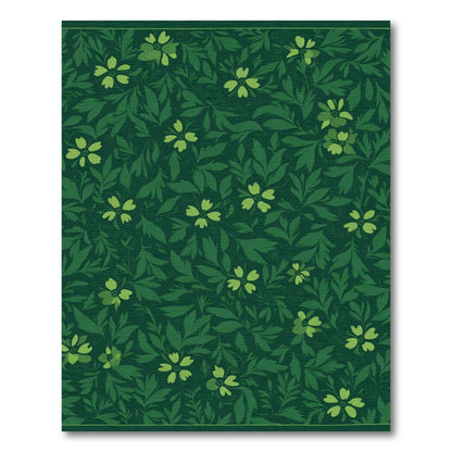 Dark Green Floral Vine Arrangement Rug