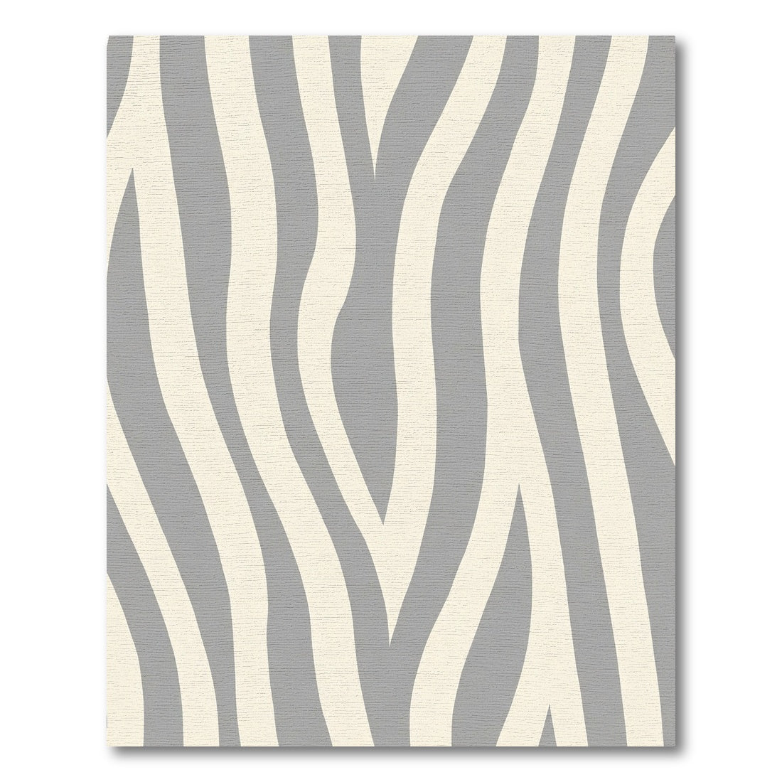 Cream And Gray Wavy Stripe Rug