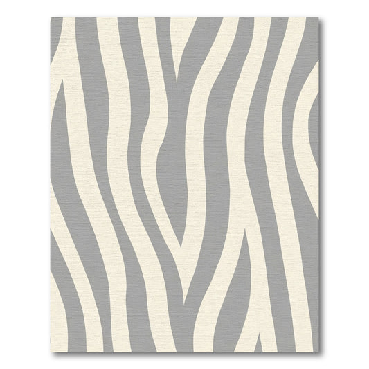 Cream And Gray Wavy Stripe Rug