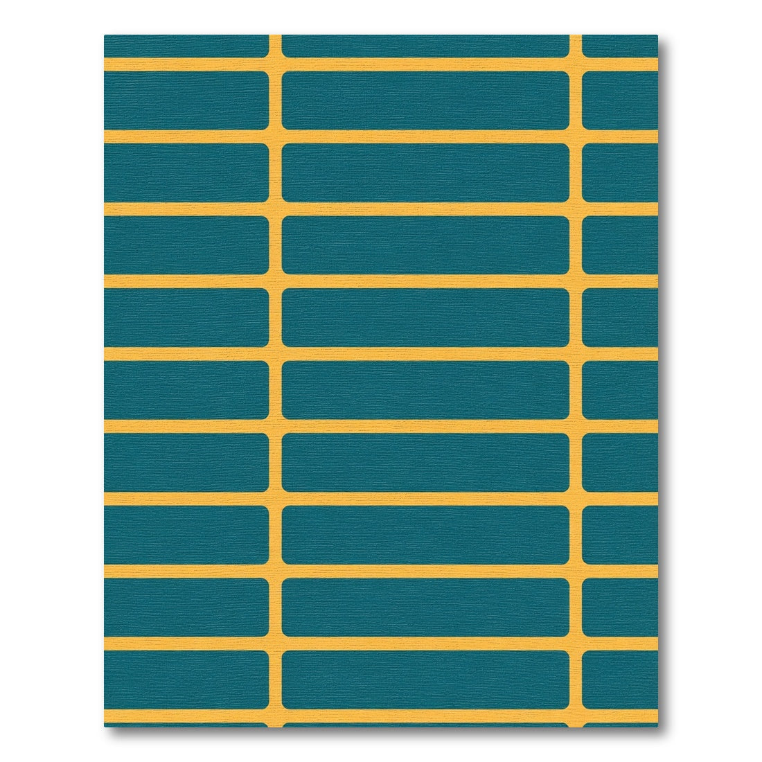 Teal and Gold Horizontal Stripes Rug