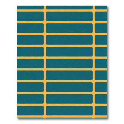 Teal and Gold Horizontal Stripes Rug