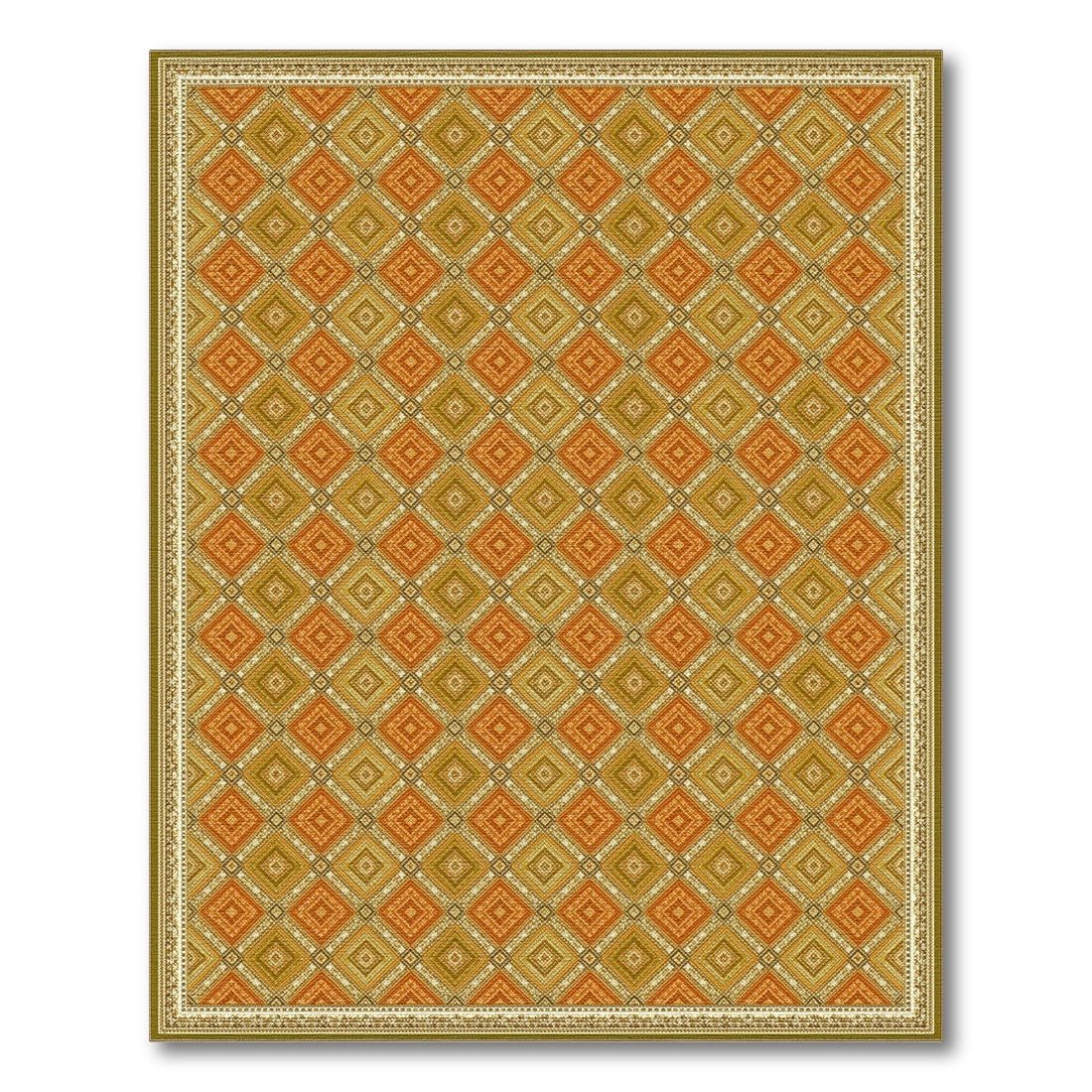 Orange Southwestern Geometric Area Rug