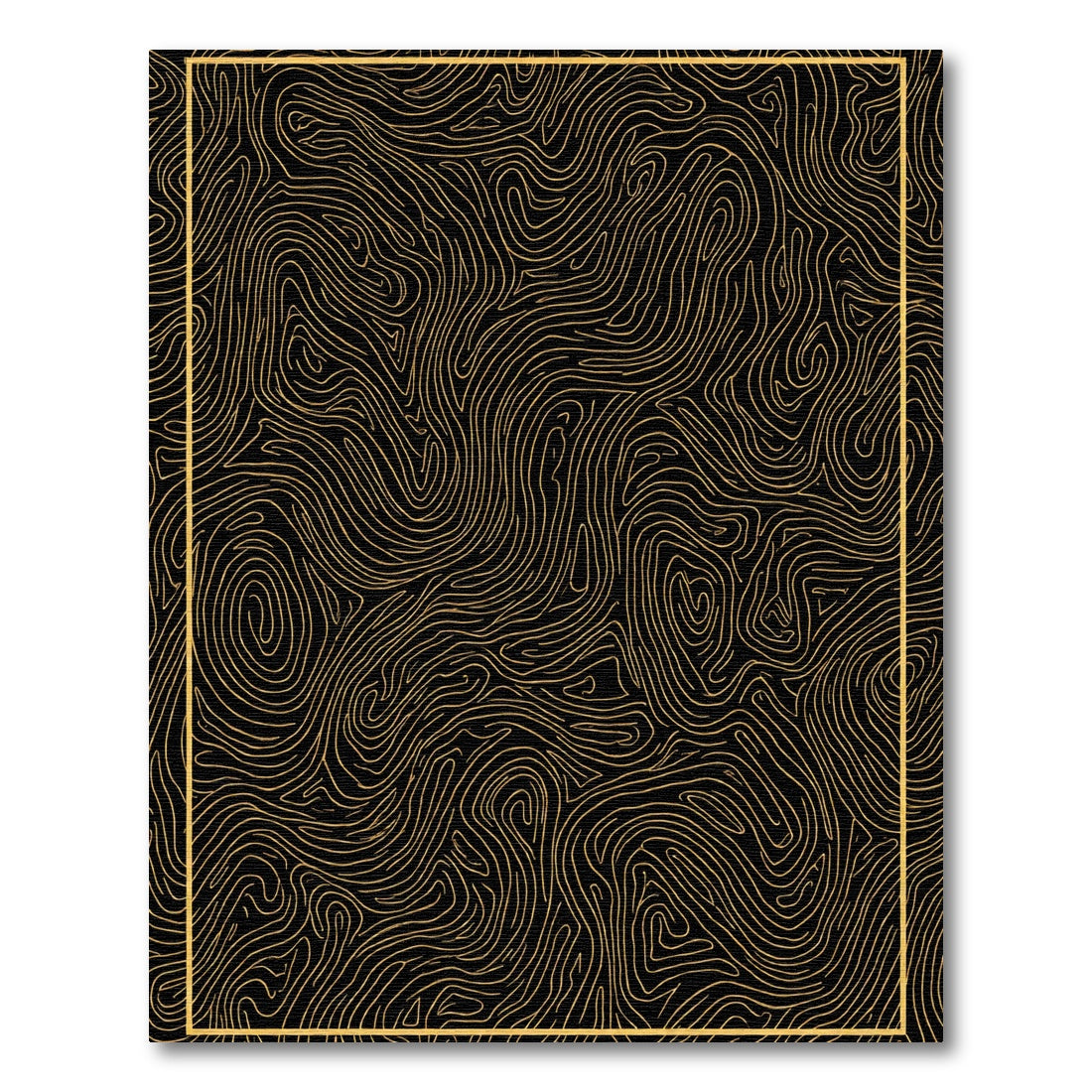 Black Gold Organic Swirls Rug