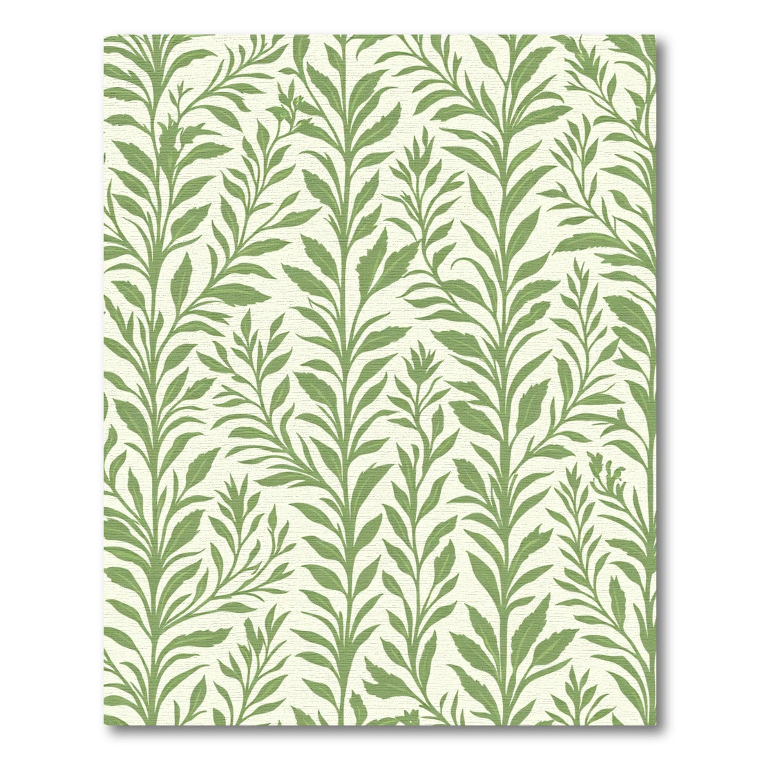 Tender Green Leafy Vine Pattern Rug