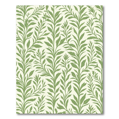 Tender Green Leafy Vine Pattern Rug