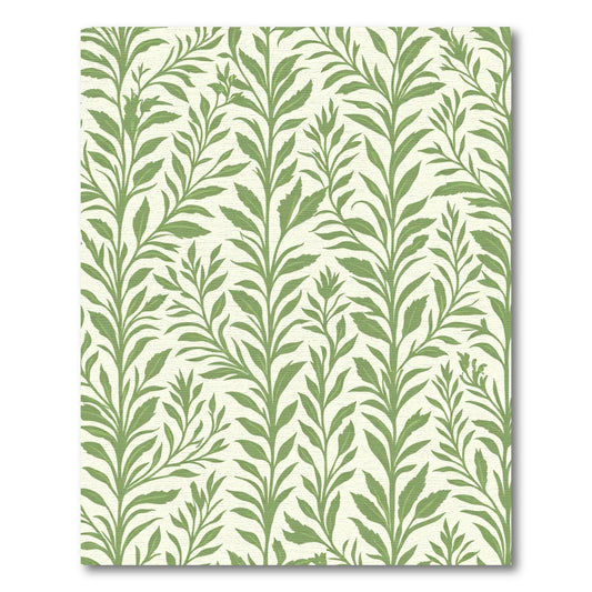 Tender Green Leafy Vine Pattern Rug