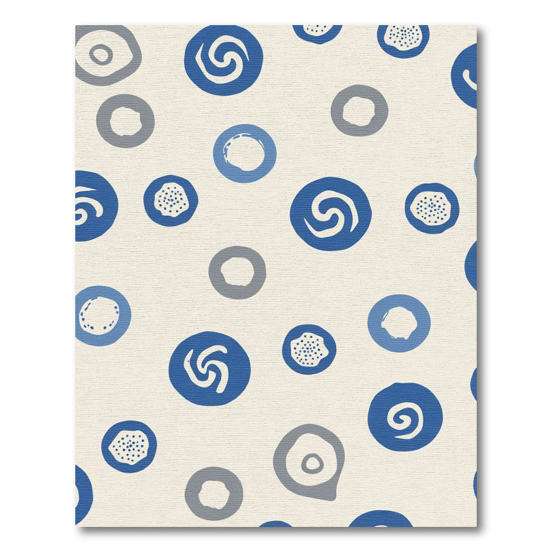 Abstract Blue Gray Circles Rug