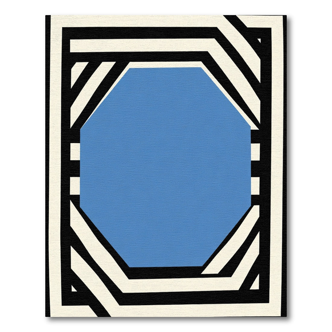 Bold Blue Octagon Stripe Rug