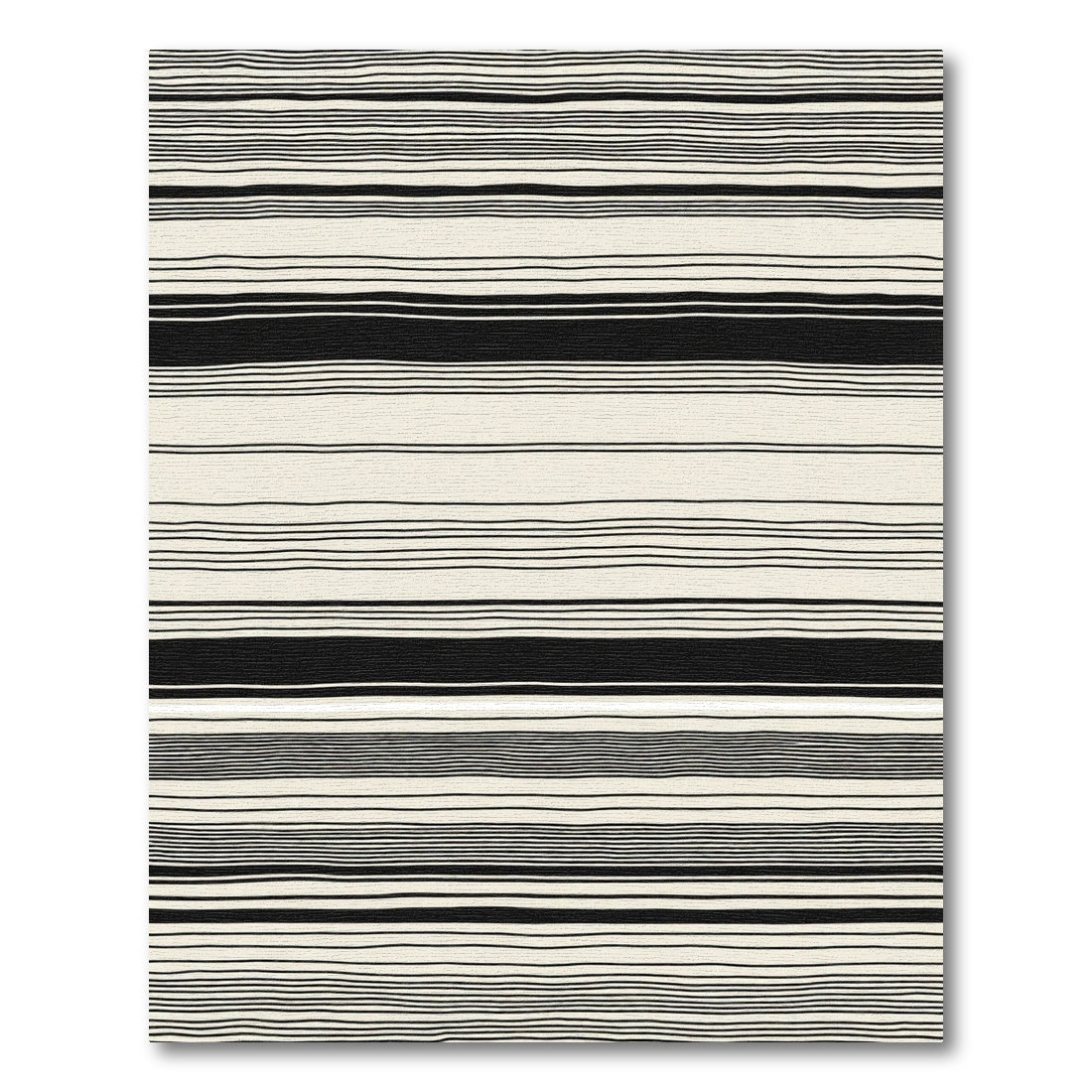 Black Cream Irregular Stripe Rug
