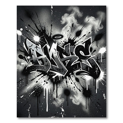 Urban Graffiti Splatter Art Rug