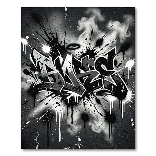 Urban Graffiti Splatter Art Rug