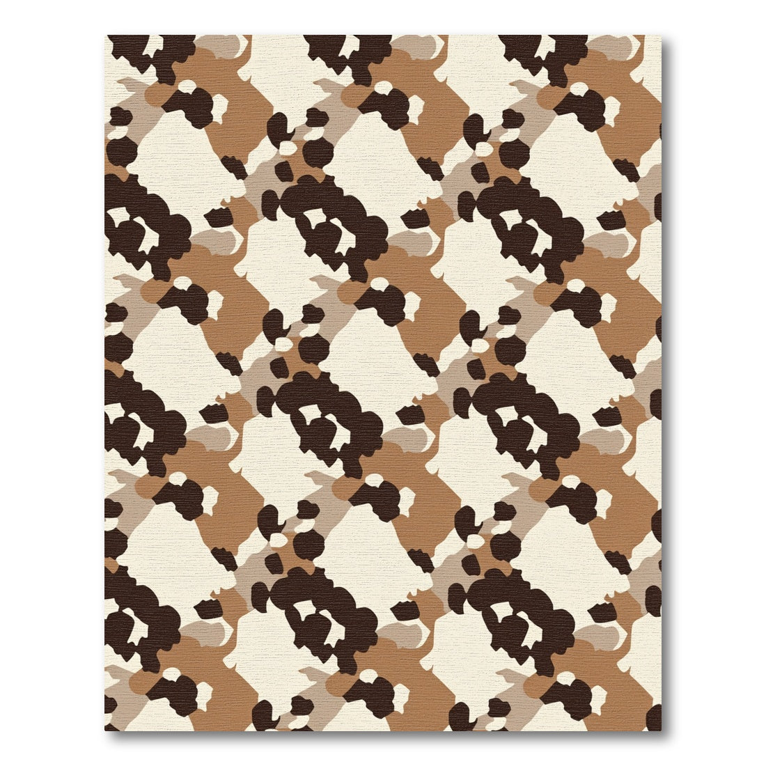 Earthy Camouflage Broken Jagged Forms Rug