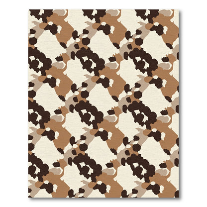 Earthy Camouflage Broken Jagged Forms Rug