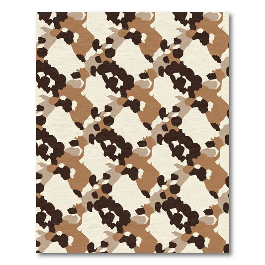 Earthy Camouflage Broken Jagged Forms Rug