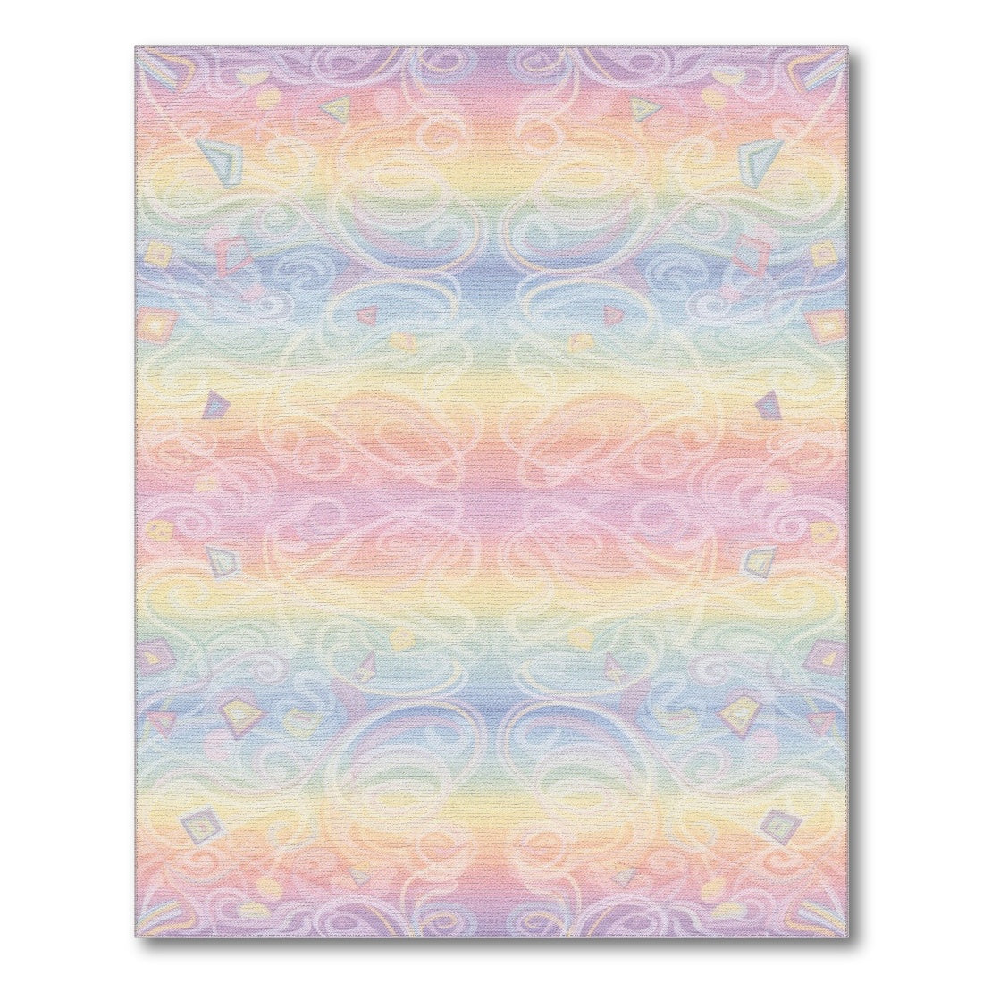 Pastel Rainbow Swirl Area Rug