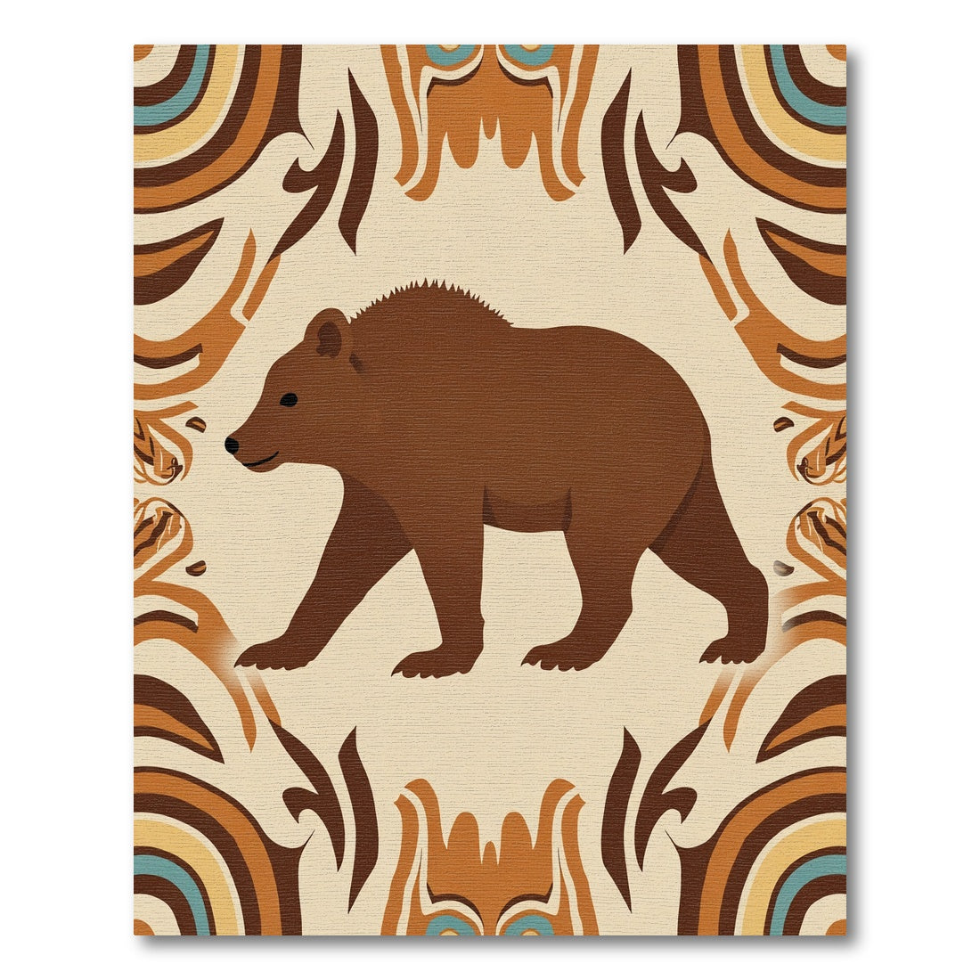 Brown Bear Tribal Arch Rug