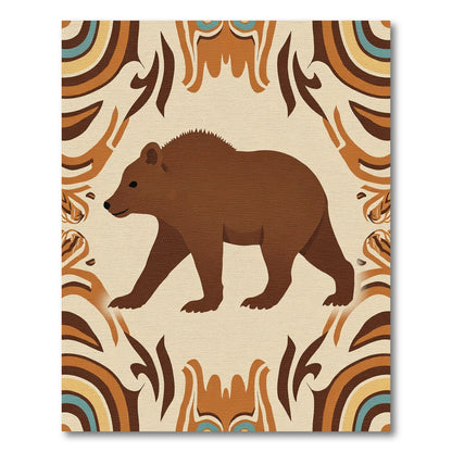 Brown Bear Tribal Arch Rug