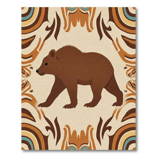 Brown Bear Tribal Arch Rug
