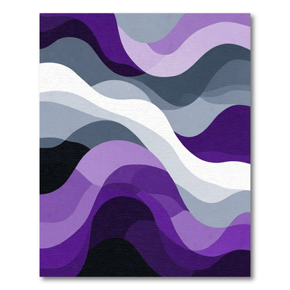 Deep Purple Gradient Wavy Rug