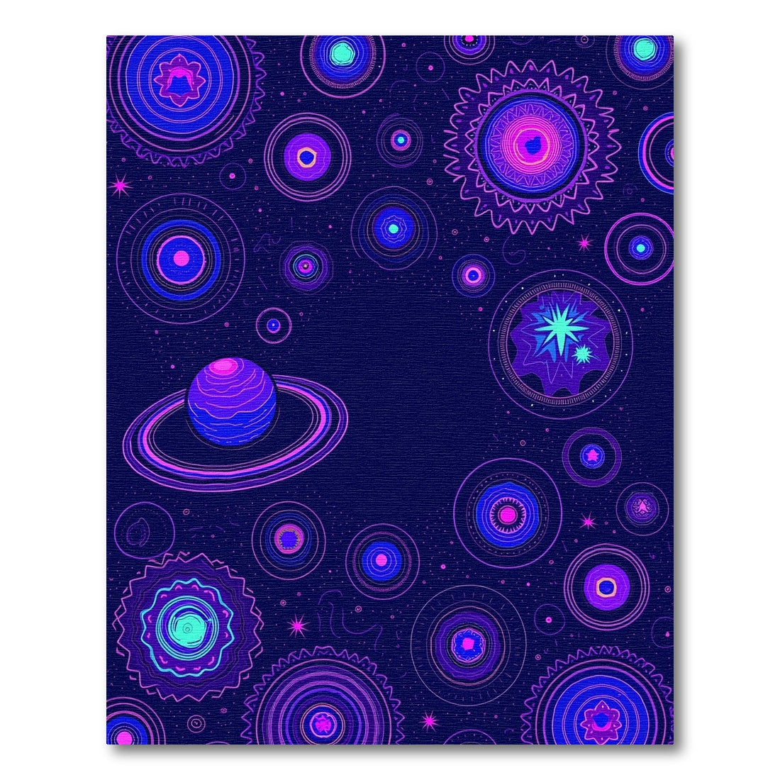 Cosmic Pink Purple Galactic Circles Rug