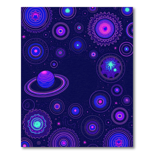Cosmic Pink Purple Galactic Circles Rug