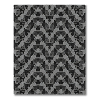 Monochromatic Pixelated Chevron Rug