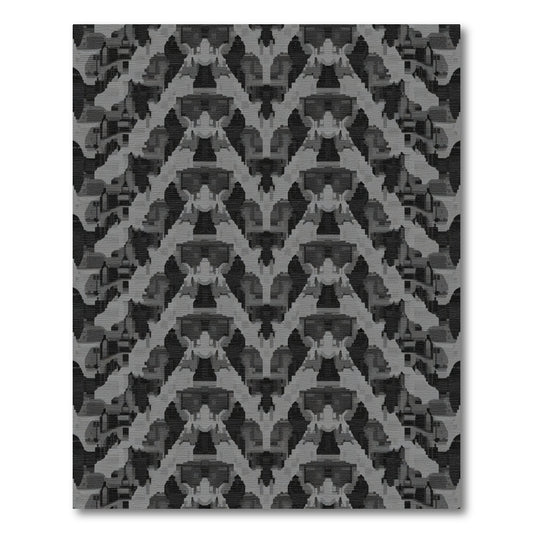 Monochromatic Pixelated Chevron Rug