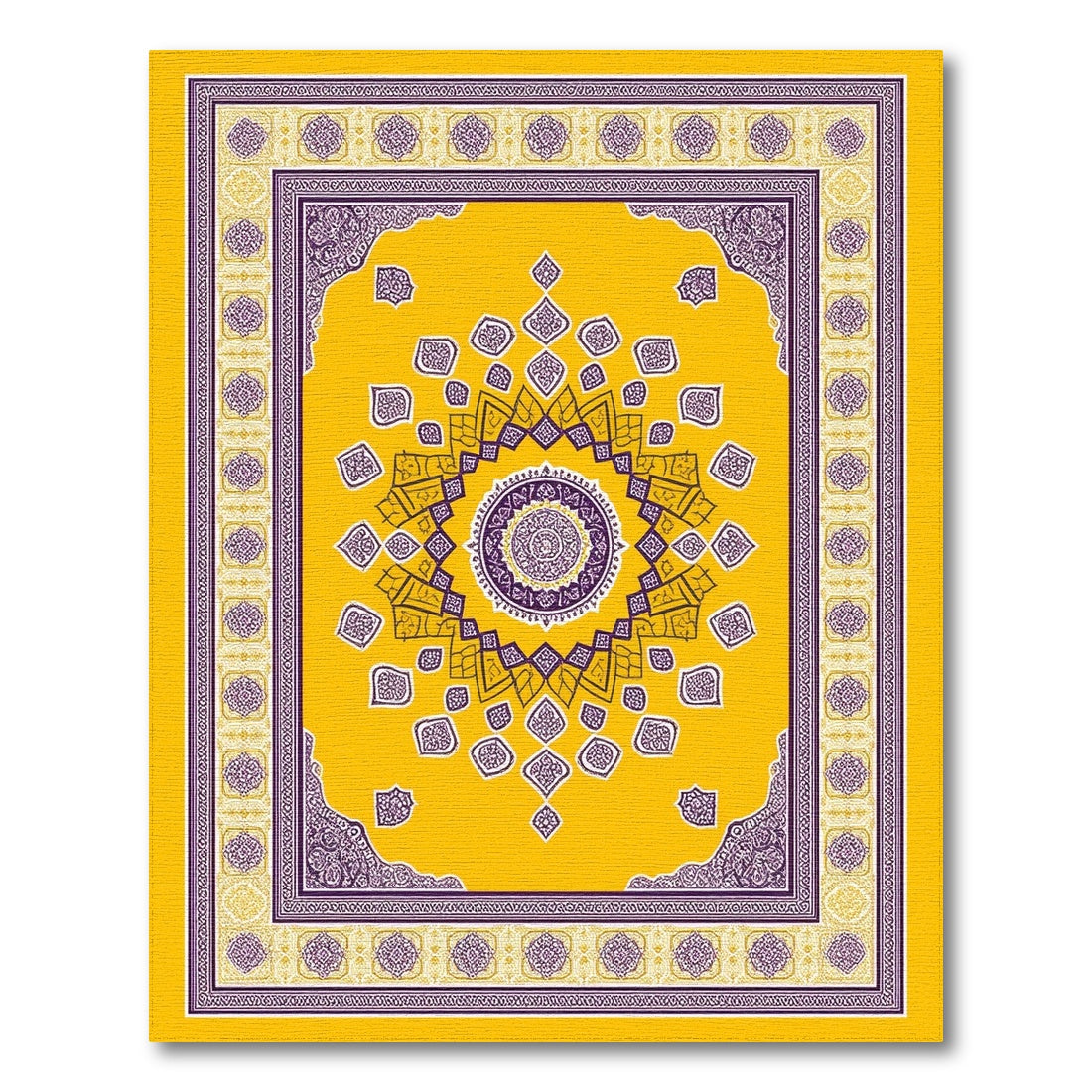 Yellow Persian Medallion Area Rug