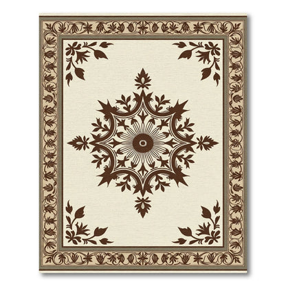 Ornate Blossom Frame Traditional Rug