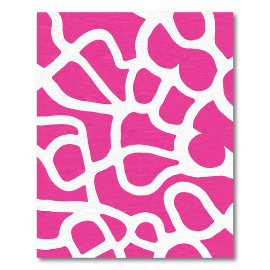 Hot Pink Abstract Organic Shapes Rug