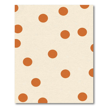 Cream Orange Polka Dot Rug