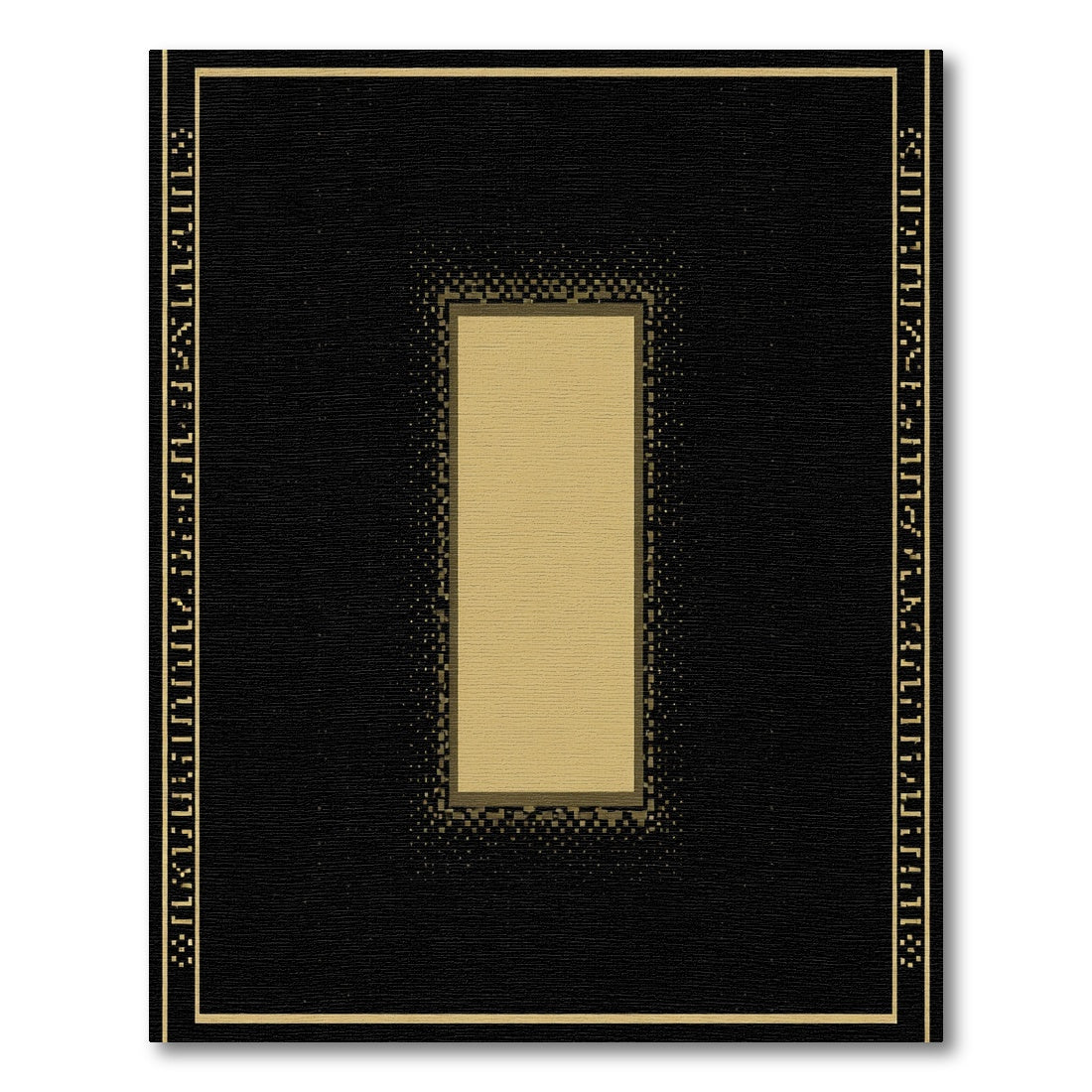 Dark Gold Rectangular Frame Pixel Border Canvas Rug